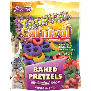 Brown's Tropical Carnival Baked Pretzel Small Animal Treats, 2-oz bag, bundle of 3