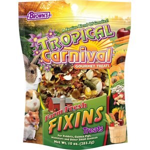 Brown's Tropical Carnival Farm Fresh Fixins Small Animal Treats, 10-oz bag, bundle of 3