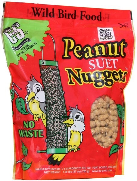 C&S Peanut Suet Nuggets Wild Bird Food, 1.68-lb bag, bundle of 6 slide 1 of 4