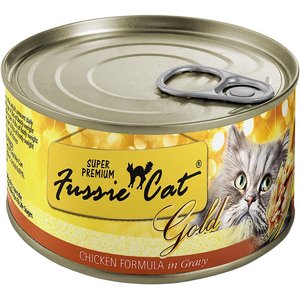 Fussie Cat Golden Chicken Formula in Gravy Grain-Free Wet Cat Food, 5.5-oz, case of 24
