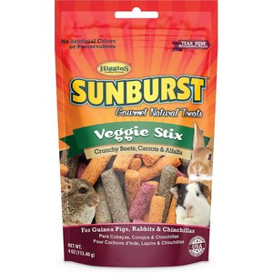 Higgins Sunburst Veggie Stix Gourmet Treats for Guinea Pigs, Rabbits & Chinchillas, 4-oz, bundle of 3