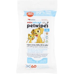 Petkin Petwipes Vanilla & Coconut Valu-Pak Dog & Cat Wipes, 1200 count