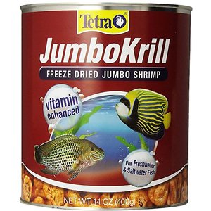 Tetra JumboKrill Freeze-Dried Shrimp Freshwater & Saltwater Fish Treats, 14-oz jar, 2 count
