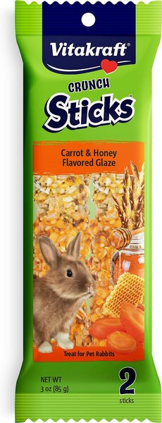 Vitakraft Crunch Sticks Carrot & Honey Flavored Glaze Rabbit Treat, 2 pack, bundle of 4 slide 1 of 3
