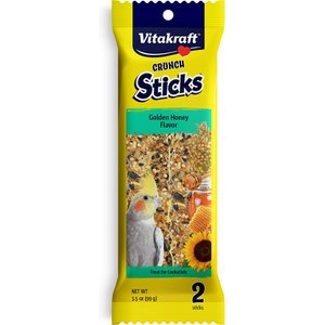 Vitakraft Crunch Sticks Golden Honey Flavor Cockatiel Treats, 2 pack, bundle of 2