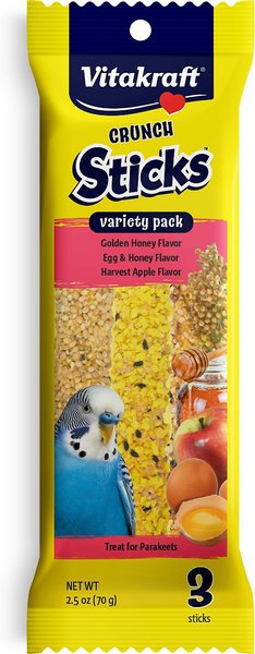 Vitakraft Crunch Sticks Variety Pack Parakeet Treat, 3 pack, bundle of 2 slide 1 of 3