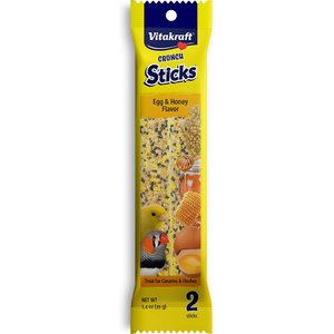 Vitakraft Triple Baked Crunch Sticks Egg & Honey Flavor Canary & Finch Treat, 2 pack, bundle of 2