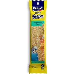 Vitakraft Triple Baked Crunch Sticks Golden Honey Flavor Parakeet Treat, 2 pack, bundle of 2