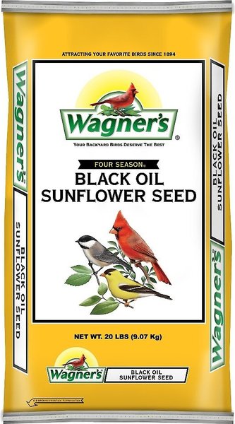 Wagner's Four Season 100% Black Oil Sunflower Seed Wild Bird Food, 20-lb bag, bundle of 2 slide 1 of 7