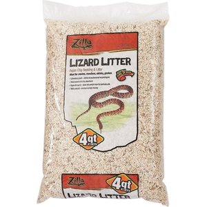 Zilla Lizard Litter Aspen Chip Reptile Bedding, 8-qt bag, bundle of 3