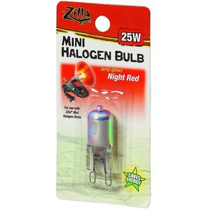 Zilla Mini Night Red Halogen Bulb for Reptile Terrariums, 25-watt, 3 count