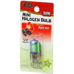 Zilla Mini Night Red Halogen Bulb for Reptile Terrariums, 50-watt, 3 count