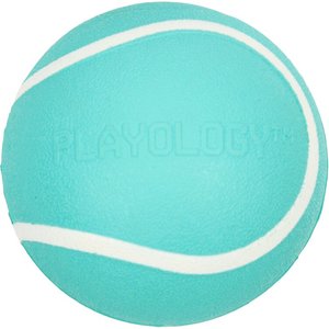 Playology Scented Squeaky Chew Ball Dog Toy, Small, Peanut Butter Scented
