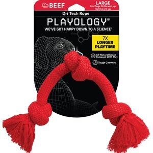 Playology Scented Dri-Tech Rope Dog Toy, Large, Beef Scented