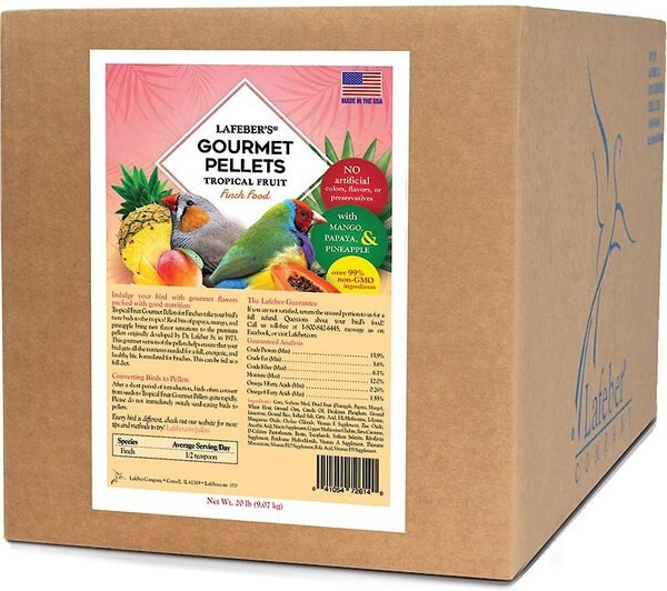 Lafeber Tropical Fruit Gourmet Pellets Finch Bird Food, 20-lb box slide 1 of 7