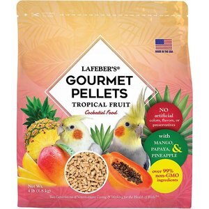 Lafeber Tropical Fruit Gourmet Pellets Cockatiel Bird Food, 4-lb bag