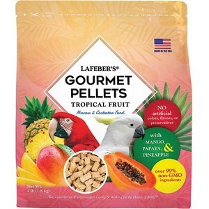 Lafeber Tropical Fruit Gourmet Pellets Macaw Bird Food, 4-lb bag