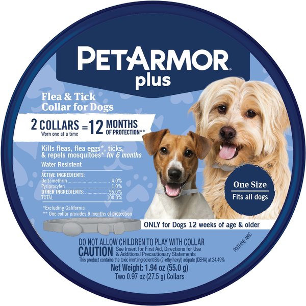 PetArmor Plus Flea & Tick Collar for Dogs, 2 Collars (12-mos. supply) slide 1 of 9