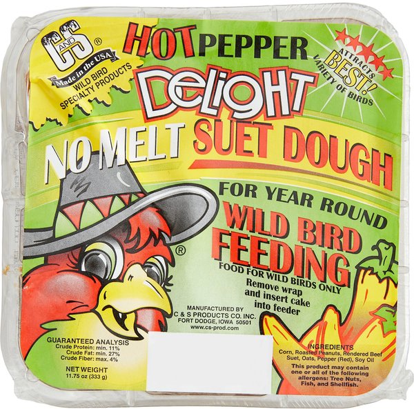 C&S Hot Pepper Delight No Melt Suet Dough Wild Bird Food, 11.75-oz tray, 3 count slide 1 of 5