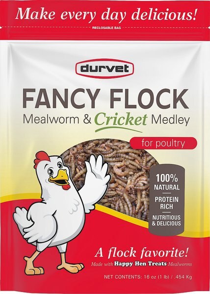 Durvet Fancy Flock Mealworm & Cricket Medley Chicken Treats, 16-oz bag, bundle of 2 slide 1 of 1