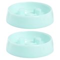 Frisco Fish Shaped Ridges Slow Feed Bowl, Light Blue, 1.25 cups, 2 count