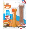 Nylabone Puppy Power Tough Beef Broth, Vegetables Flavor & Bacon Flavor Dog Chew Toys, 2 count