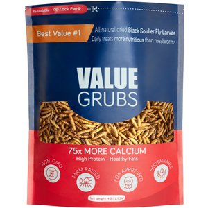 Value Grubs Black Soldier Fly Larvae Chicken, Duck, & Bird Feed & Molting Supplement, 4-lb bag