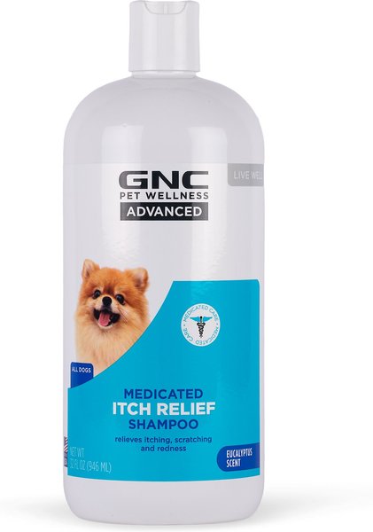 GNC Pet Wellness Advanced Medicated Itch Relief Eucalyptus Scent Dog Shampoo, 32-oz bottle slide 1 of 4