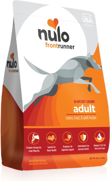 Nulo Frontrunner Ancient Grains Turkey, Trout & Spelt Adult Dry Dog Food, 5-lb bag slide 1 of 9