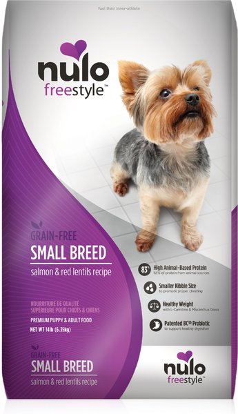Nulo Freestyle Salmon & Red Lentils Small Breed Grain-Free Dry Dog Food, 14-lb bag slide 1 of 3