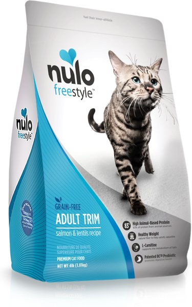 Nulo Freestyle Salmon & Lentils Recipe Grain-Free Adult Trim Dry Cat Food, 4-lb bag slide 1 of 3