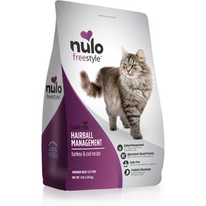 Nulo Freestyle Hairball Management Turkey & Cod Recipe Grain-Free Dry Cat Food, 4-lb bag