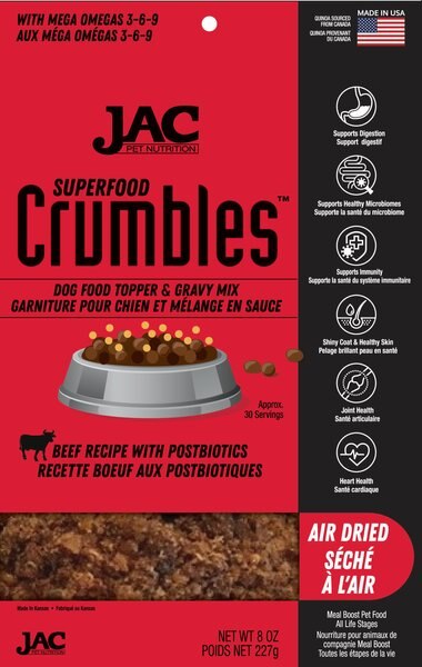JAC Pet Nutrition Ranch Raised Beef Dehydrated Superfood Dog & Cat Meal Topper, 14-oz bag slide 1 of 6