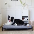 KOPEKS Orthopedic Elevated Bolster Dog Bed w/ Removable Cover, Gray, X-Large