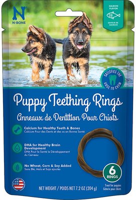 N-Bone Puppy Teething Rings Salmon Flavor Dog Treats, 6 count, slide 1 of 1