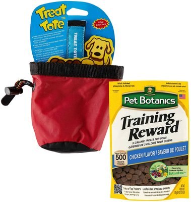 Chuckit! Treat Tote, Color Varies, Small & Pet Botanics Training Rewards Chicken Flavor Dog Treats, slide 1 of 1