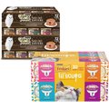 Fancy Feast Savory Centers Variety Pack Canned Cat Food, 3-oz, case of 24 & Friskies Lil' Soups Broths Variety Pack Lickable Cat Treats, 1.2-oz cup, case of 30