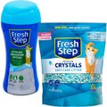 Fresh Step Fresh Scent Cat Litter Deodorizing Crystals, 15-oz bottle & Fresh Steps Fresh Scented Non-Clumping Crystal Cat Litter, 8-lb bag