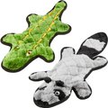 Frisco Flat Plush Squeaking Alligator Dog Toy, Medium & Frisco Flat Plush Squeaking Raccoon Dog Toy, Medium