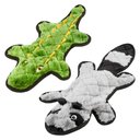Frisco Flat Plush Squeaking Alligator Dog Toy, Medium & Frisco Flat Plush Squeaking Raccoon Dog Toy, Medium