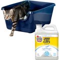 Frisco High Sided Cat Litter Box, Navy & Tidy Cats Lightweight Glade Scented Cat Litter