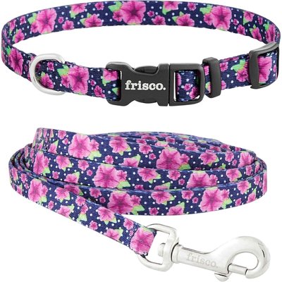Frisco Midnight Floral Dog Leash & Frisco Midnight Floral Dog Collar, slide 1 of 1