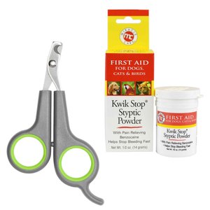 Frisco Nail Clippers for Cats & Small Dogs & Miracle Care Kwik-Stop Styptic Powder for Dogs, Cats & Birds, .5-oz jar