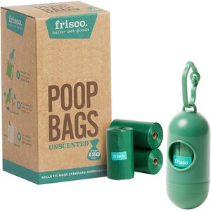 Frisco Refill Dog Poop Bag, Unscented, 120 count & Frisco Dog Poop Bag & Dispenser, Unscented, 15 count