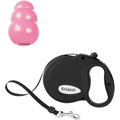 Frisco Reflective Retractable Dog Leash, Small: 16-ft long, 3/8-in wide & KONG Puppy Dog Toy