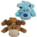 KONG Cozie Marvin the Moose Plush Dog Toy, Medium & KONG Cozie Baily the Blue Dog Toy