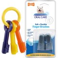 Nylabone Teething Keys Puppy Chew Toy & Nylabone Advanced Oral Care Dog Finger Brush