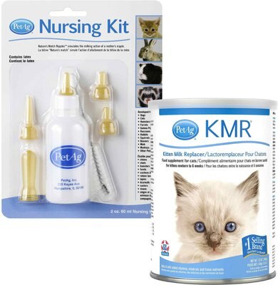 PetAg Complete Nursing Kit, 2-oz bottle & PetAg KMR Kitten Milk Replacer Powder, 12-oz can, slide 1 of 1