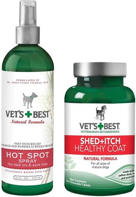 Vet's Best Hot Spot Spray for Dogs & Vet's Best Healthy Coat Shed & Itch Relief Dog Supplement, slide 1 of 1