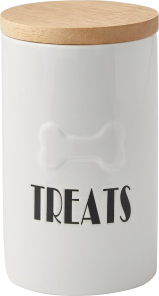 Frisco Ceramic Treat Jar with Wood Lid, 4 Cups slide 1 of 5